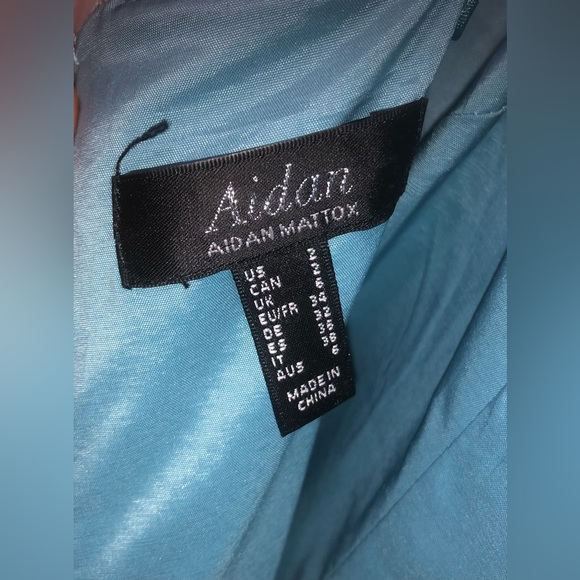NWT!!! Aidan Mattox Teal/Purple FlipSequin Cocktail Spagh Strap Dress Sz 2 - Picture 12 of 14